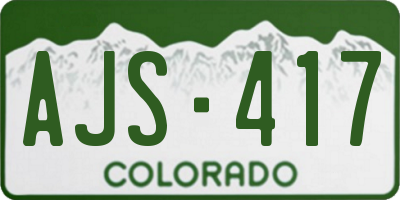 CO license plate AJS417
