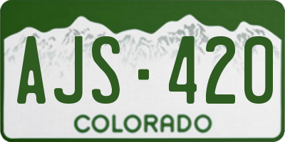 CO license plate AJS420