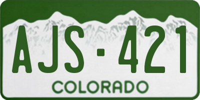 CO license plate AJS421