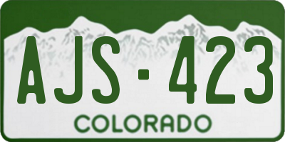 CO license plate AJS423