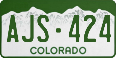 CO license plate AJS424