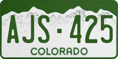 CO license plate AJS425