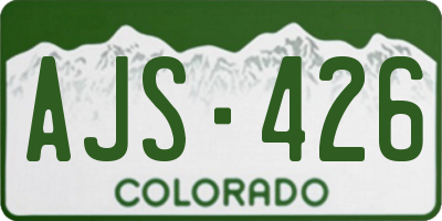 CO license plate AJS426