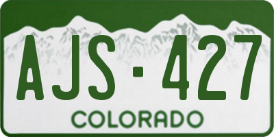 CO license plate AJS427