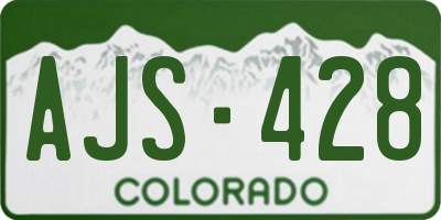 CO license plate AJS428