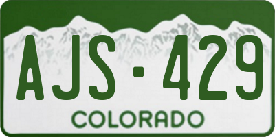 CO license plate AJS429