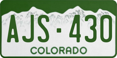 CO license plate AJS430