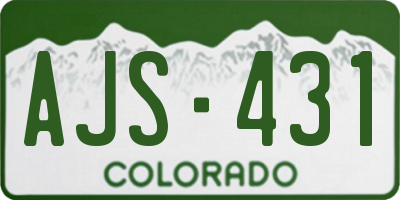 CO license plate AJS431