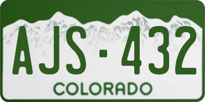 CO license plate AJS432