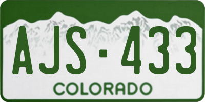 CO license plate AJS433