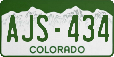 CO license plate AJS434