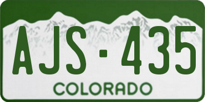 CO license plate AJS435