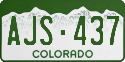 CO license plate AJS437