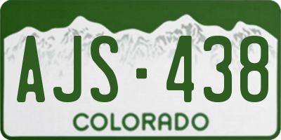 CO license plate AJS438