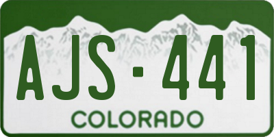 CO license plate AJS441