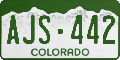 CO license plate AJS442