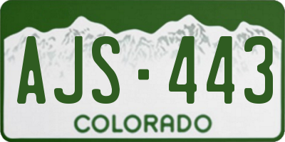 CO license plate AJS443