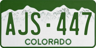CO license plate AJS447