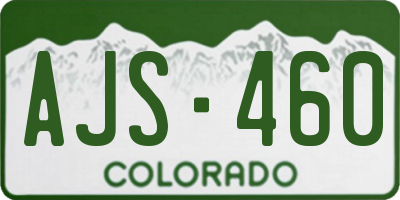 CO license plate AJS460