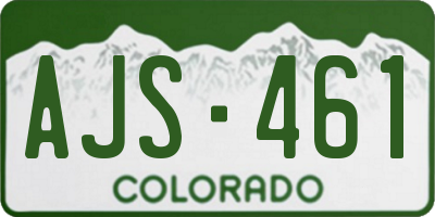 CO license plate AJS461
