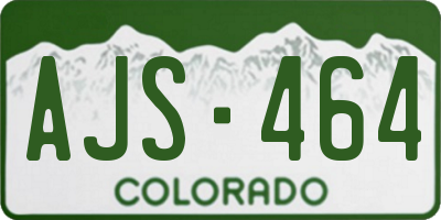 CO license plate AJS464