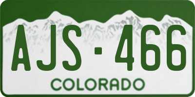 CO license plate AJS466