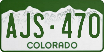 CO license plate AJS470