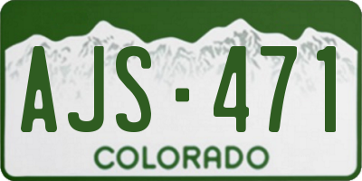 CO license plate AJS471