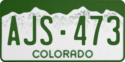 CO license plate AJS473