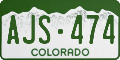 CO license plate AJS474