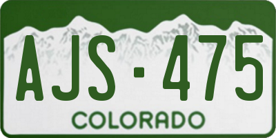 CO license plate AJS475