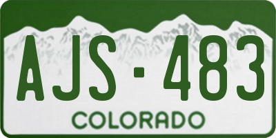 CO license plate AJS483