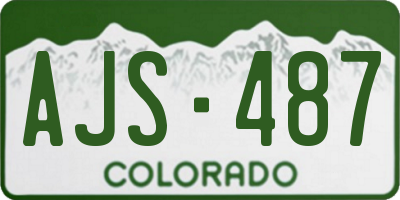 CO license plate AJS487