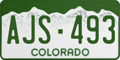 CO license plate AJS493