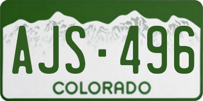 CO license plate AJS496