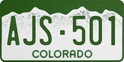 CO license plate AJS501