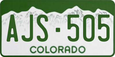 CO license plate AJS505