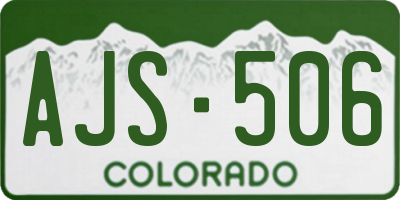 CO license plate AJS506