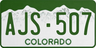 CO license plate AJS507