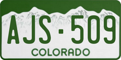 CO license plate AJS509