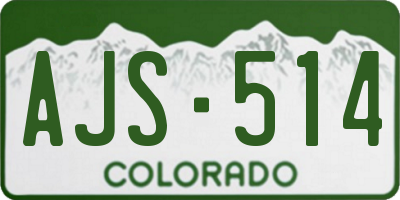 CO license plate AJS514