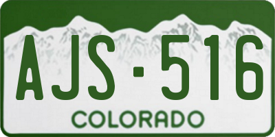 CO license plate AJS516