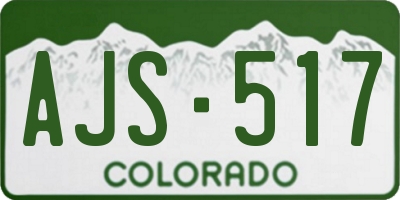 CO license plate AJS517