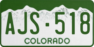 CO license plate AJS518