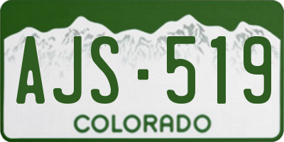 CO license plate AJS519