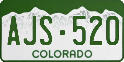 CO license plate AJS520