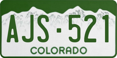 CO license plate AJS521
