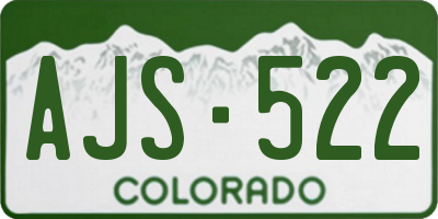 CO license plate AJS522
