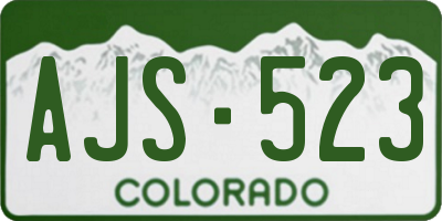 CO license plate AJS523