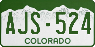 CO license plate AJS524